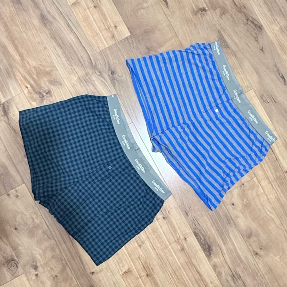 Bundle of Goodfellow & Co Blue and Gray Checkered Boxers‎ Size XL